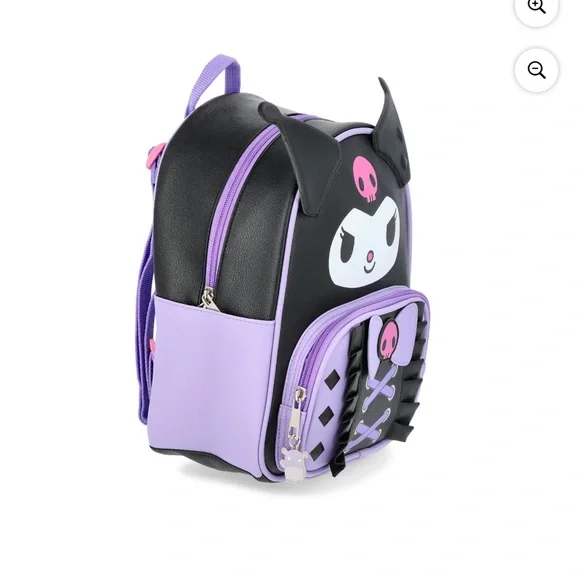 Kuromi Leather Ruffle 10.5" Mini Backpack Purple - Picture 4 of 4